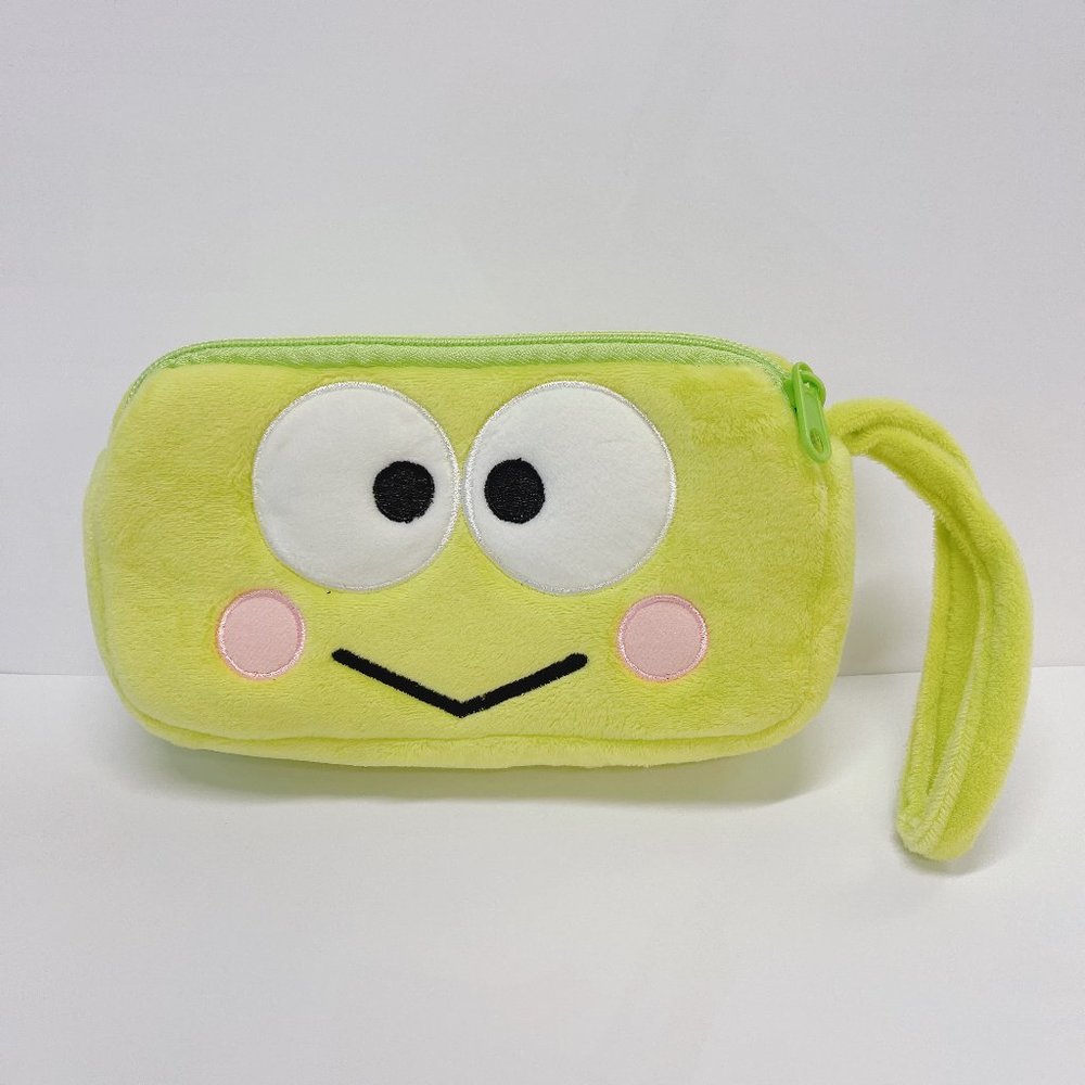 Sanrio Character Kerokero Keroppi Green Plush Zipper Pouch Bag